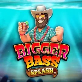 Bigger Bass Splash online game logo by Pragmatic Play on slotacasino.eu.com