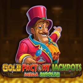 Gold Factory Jackpots Mega Moolah logo – Jackpots by Aurum Signature Studios at Slota Casino